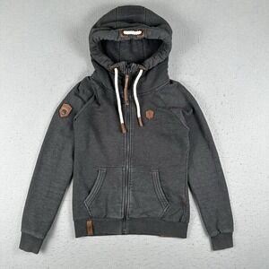 Naketano Hoodie Women's Medium Dark Gray The Poets Choice Full Zip
